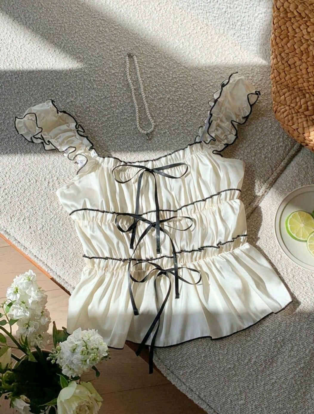 BLUSA DE TIRANTES CON VOLANTES MY26AB06