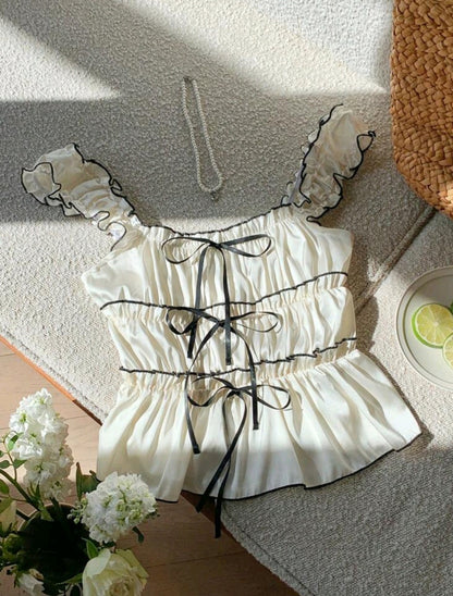 BLUSA DE TIRANTES CON VOLANTES MY26AB06