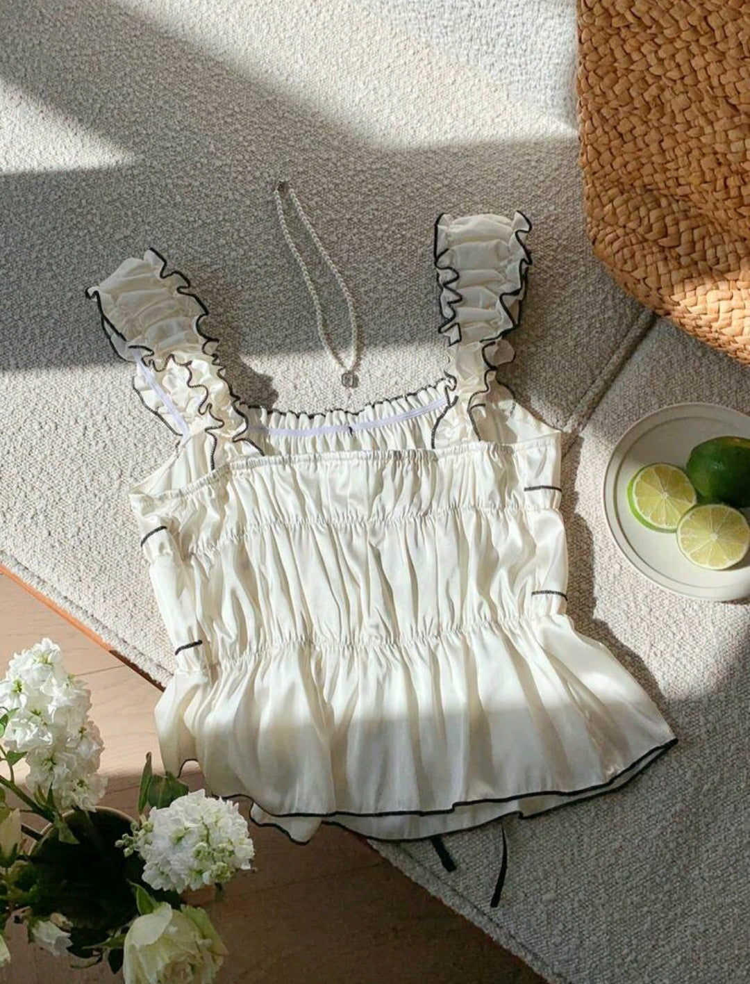 BLUSA DE TIRANTES CON VOLANTES MY26AB06
