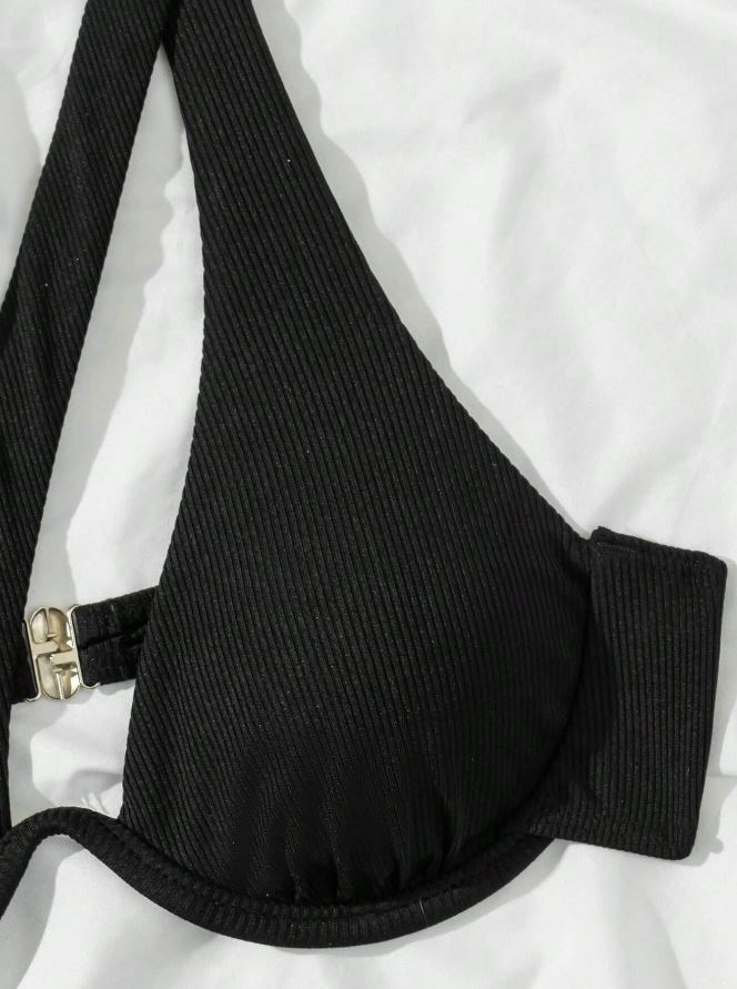 Conjunto de Traje de Baño de 3 Piezas con Tirantes y Cuello Halter GW09