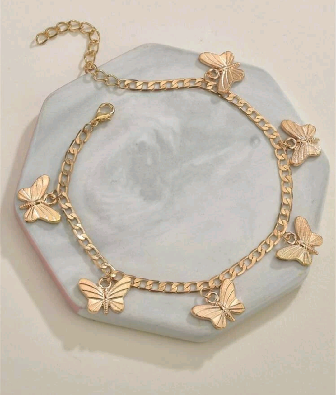 Pulsera tobillera con mariposas AP010