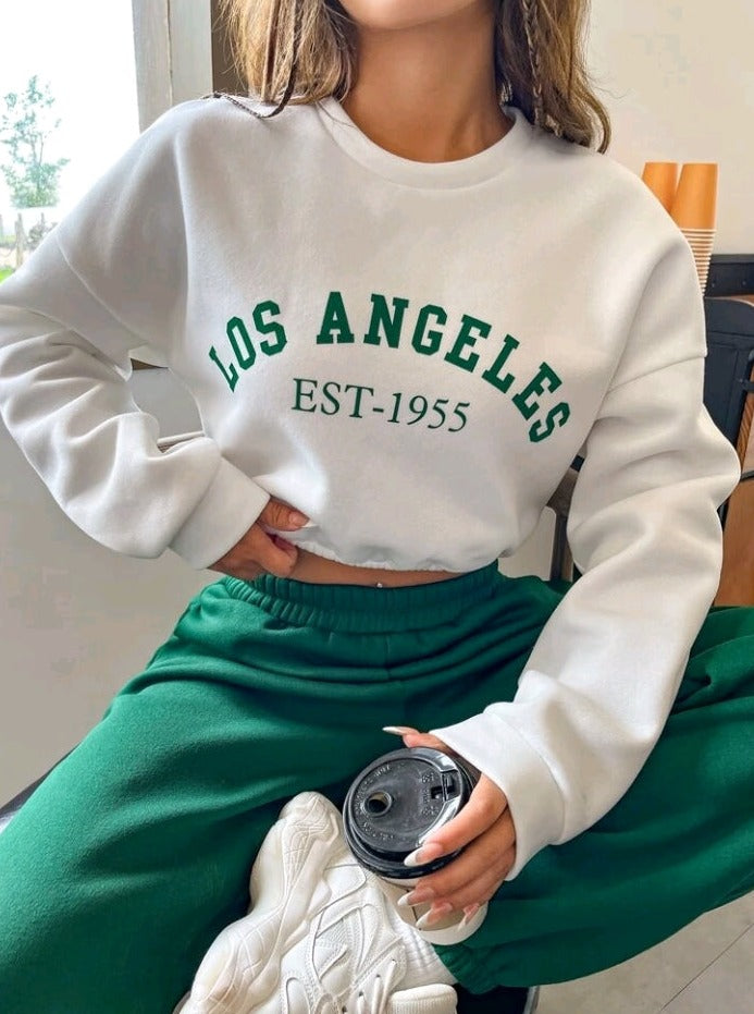 Sudadera con estampado de letra (716)